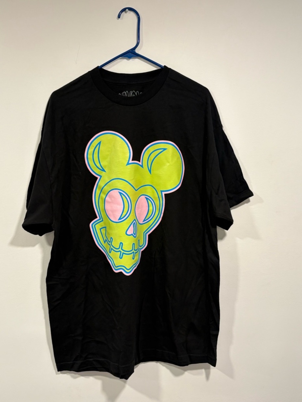 ONLYONES Black Graphic Tee with With Mickey Mouse Skull